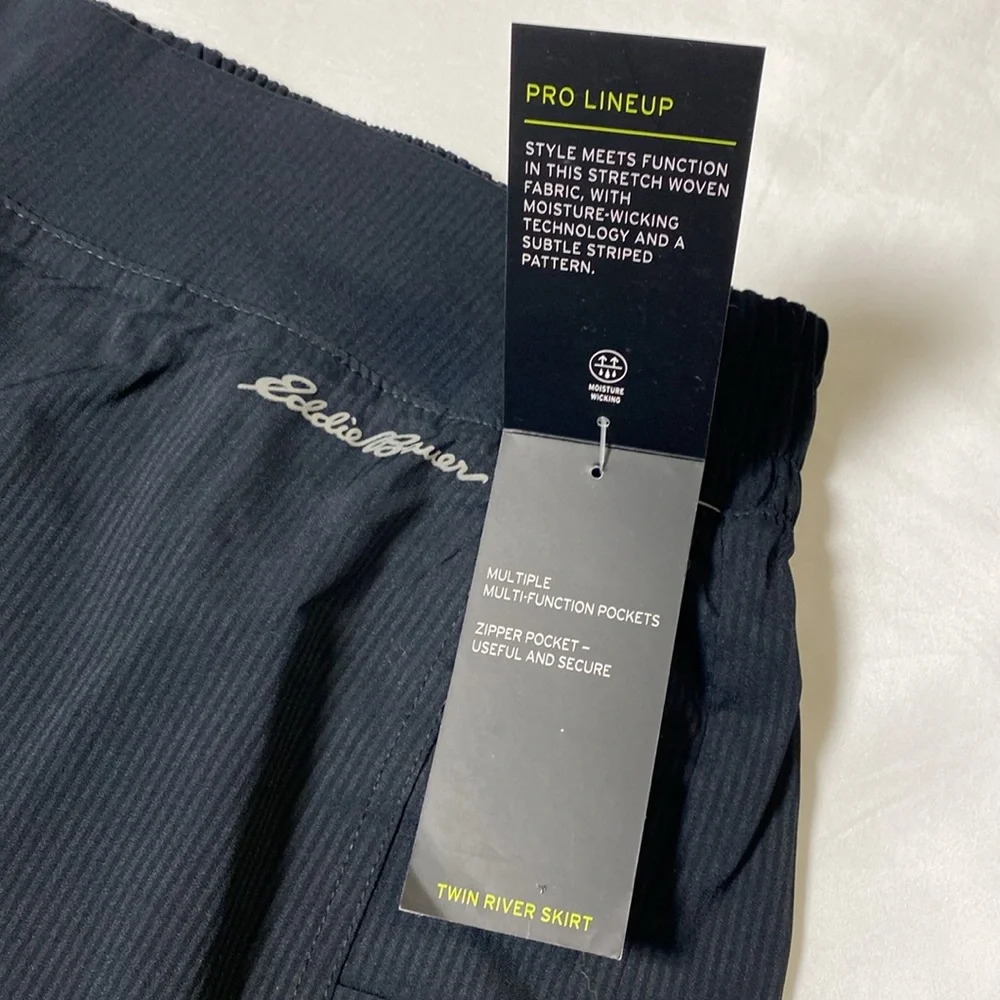 NWT Eddie Bauer Everyday Active Woven Stripe Skirt - Picture 9 of 16